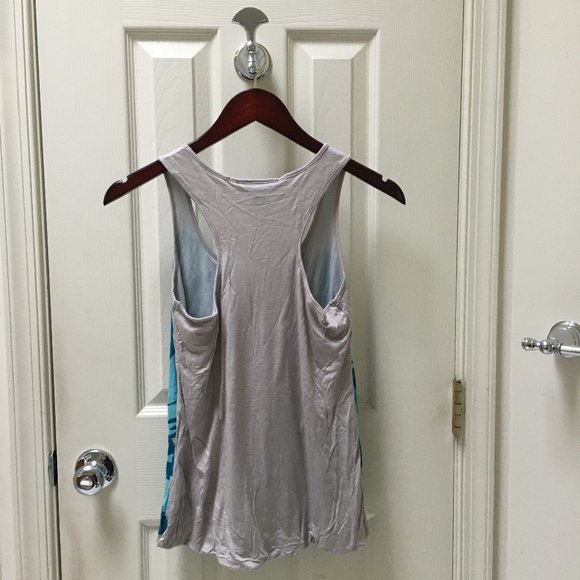 INC International Concepts Blue Grey Flower Racer back Tank Top Size P - Picture 7 of 7
